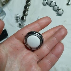 Laurey First Family 1-1/4 in. Chrome and White Round Cabinet Knob. x6